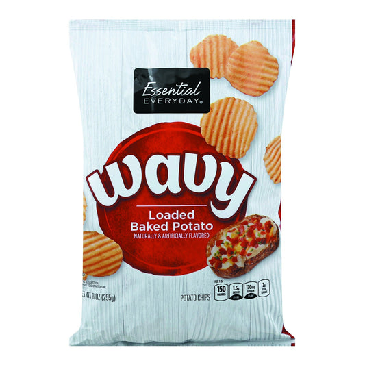 Essential Everyday Potato Chips, Loaded Baked Potato, Wavy