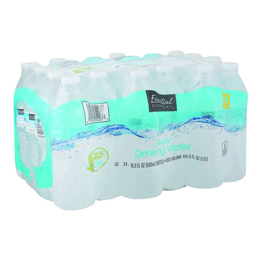 Essential Everyday Drinking Water, Purified, 24 Pack