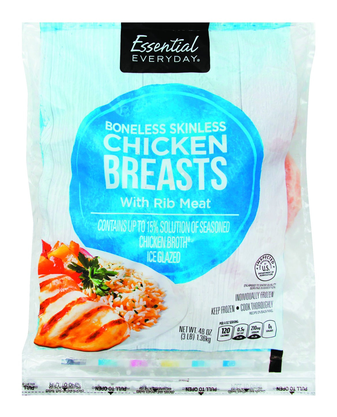 Essential Everyday Chicken, Breasts, with Rib Meat, Boneless, Skinless