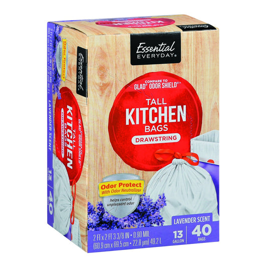 Essential Everyday Tall Kitchen Bags Drawstring Lavender Scent