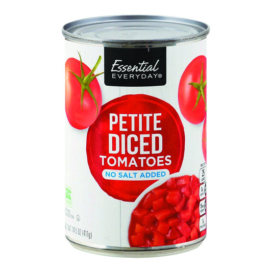Essential Everyday Tomatoes, No Salt Added, Petite, Diced