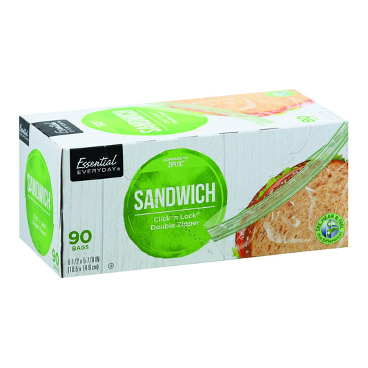 Essential Everyday Sandwich Bags, Click 'n Lock, Double Zipper