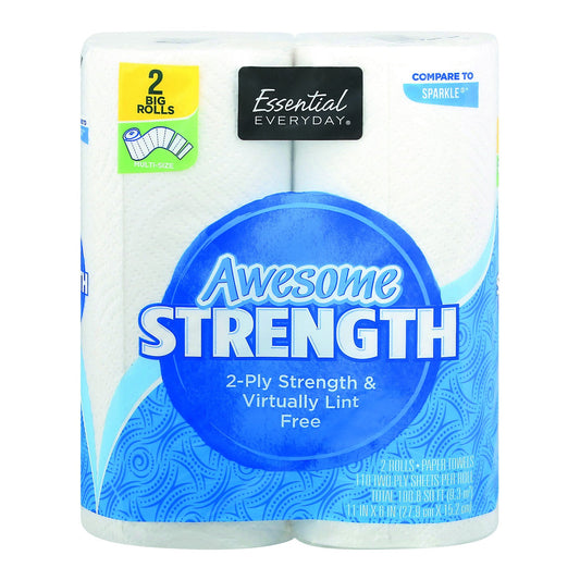 Essential Everyday Paper Towels, Awesome Strength, Big Roll, 2-Ply