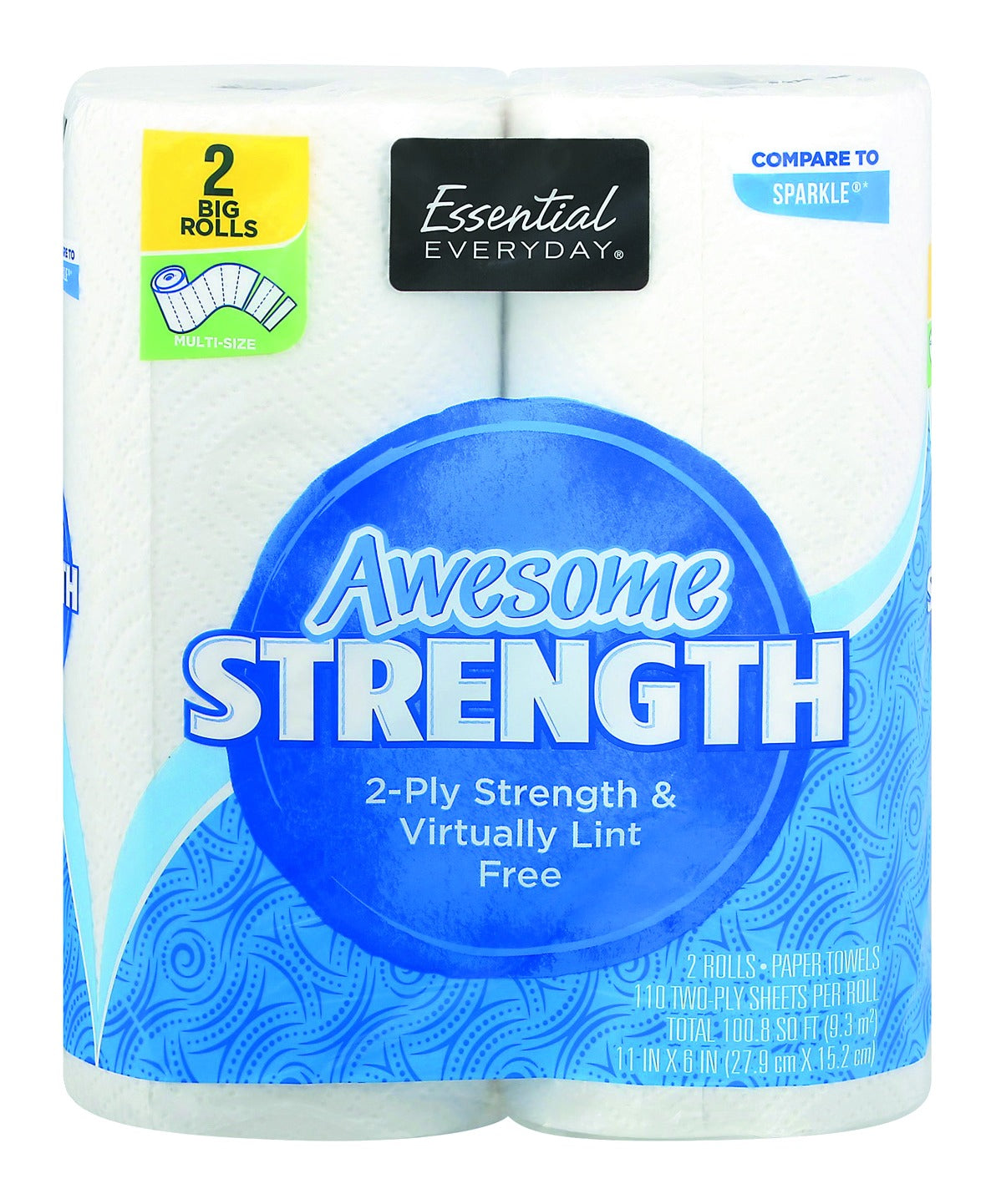 Essential Everyday Paper Towels, Awesome Strength, Big Roll, 2-Ply