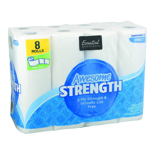 Essential Everyday Paper Towels, Awesome, 2-Ply Strength, Virtually Lint Free, Full Size