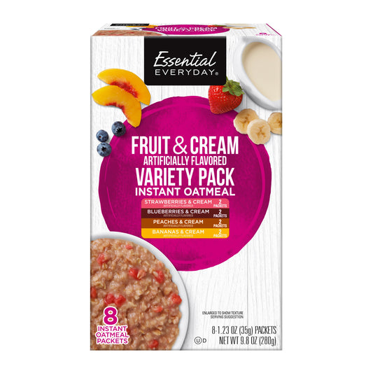 Essential Everyday Instant Oatmeal, Fruit & Cream