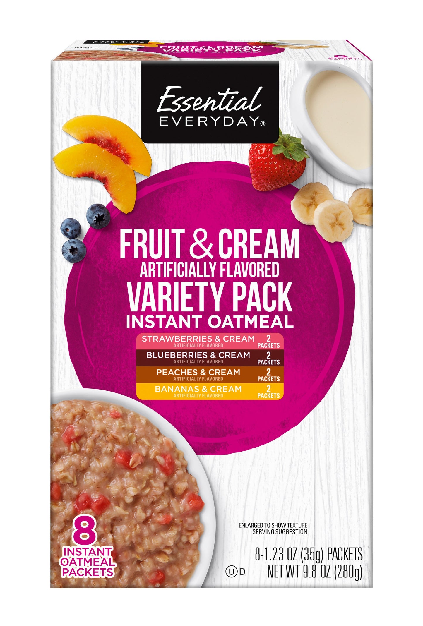 Essential Everyday Instant Oatmeal, Fruit & Cream