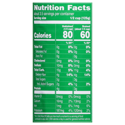 Del Monte Fresh Cut No Salt Added Sweet Peas 15 oz