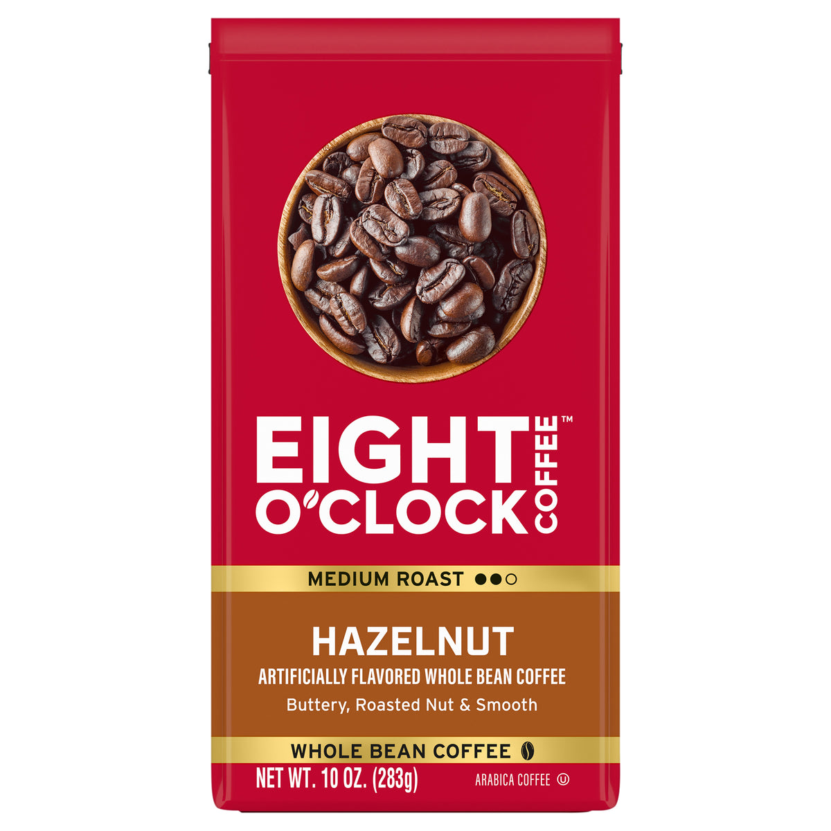 Eight O' Clock Hazelnut Whole Bean Coffee 10 oz