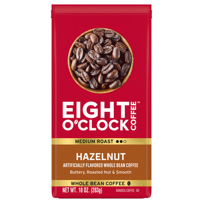 Eight O' Clock Hazelnut Whole Bean Coffee 10 oz
