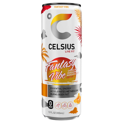 CELSIUS Sparkling Fantasy Vibe, Functional Energy Drink 12 Fl Oz Single Can