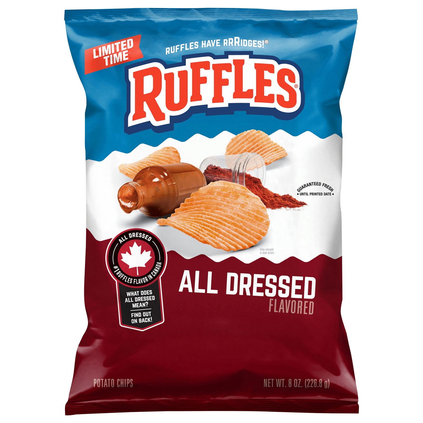 Ruffles Potato Chips All Dressed Flavored 8 Oz