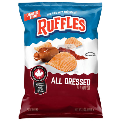 Ruffles Potato Chips All Dressed Flavored 8 Oz