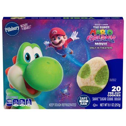 Pillsbury Ready to Bake! Yoshi Egg Shape Cookie Dough 20 Count, 9.1 oz