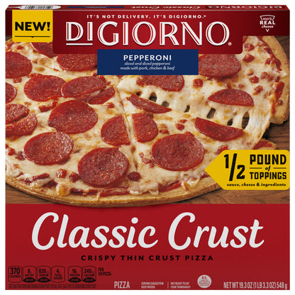 DiGiorno Classic Crust Pepperoni Pizza on a Crispy Thin Crust, 19.3 oz (Frozen) 19.3 oz.