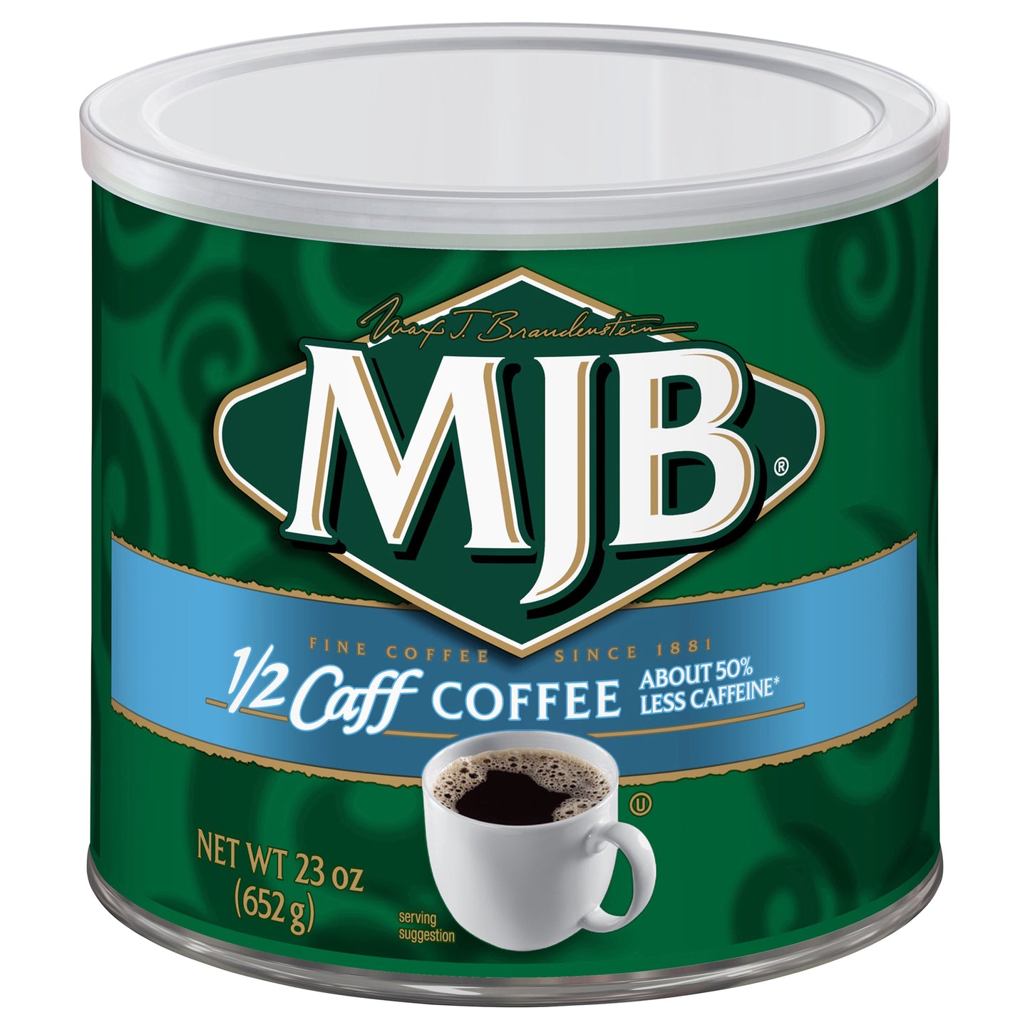 MJB Coffee Half Caff Medium Roast Ground - 23 oz Can