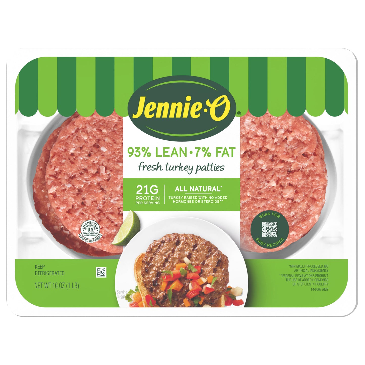 JENNIE-O Turkey Patties 93% Lean | 7% Fat