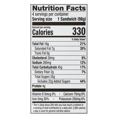 Kemps Chocolate Fudge Cookie Sandwiches 4 - 4.5 fl oz Sandwiches