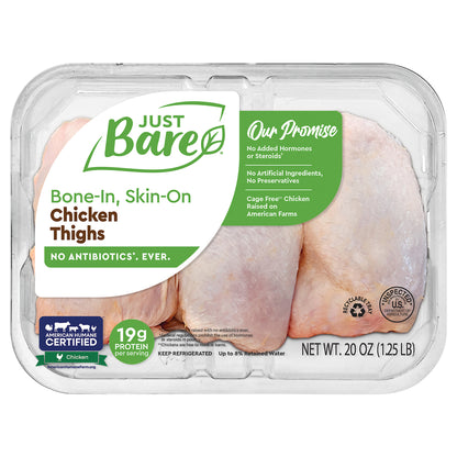 Just Bare Brand Chicken Thighs - 20OZ