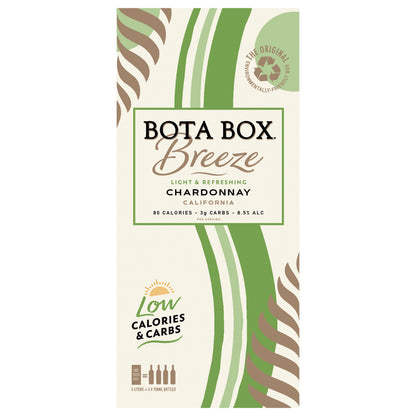 Bota Box Breeze Chardonnay White Wine, 3L (4 750ml Bottles)
