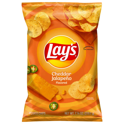 Lay's Potato Chips Cheddar Jalapeno Flavored 7 3/4 Oz