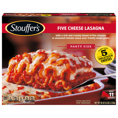 STOUFFER'S Party Size Cheese Lovers Lasagna Frozen Meal 96 oz.