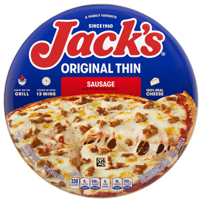 Jack's Original Thin Crust Sausage Frozen Pizza 14.902 oz.