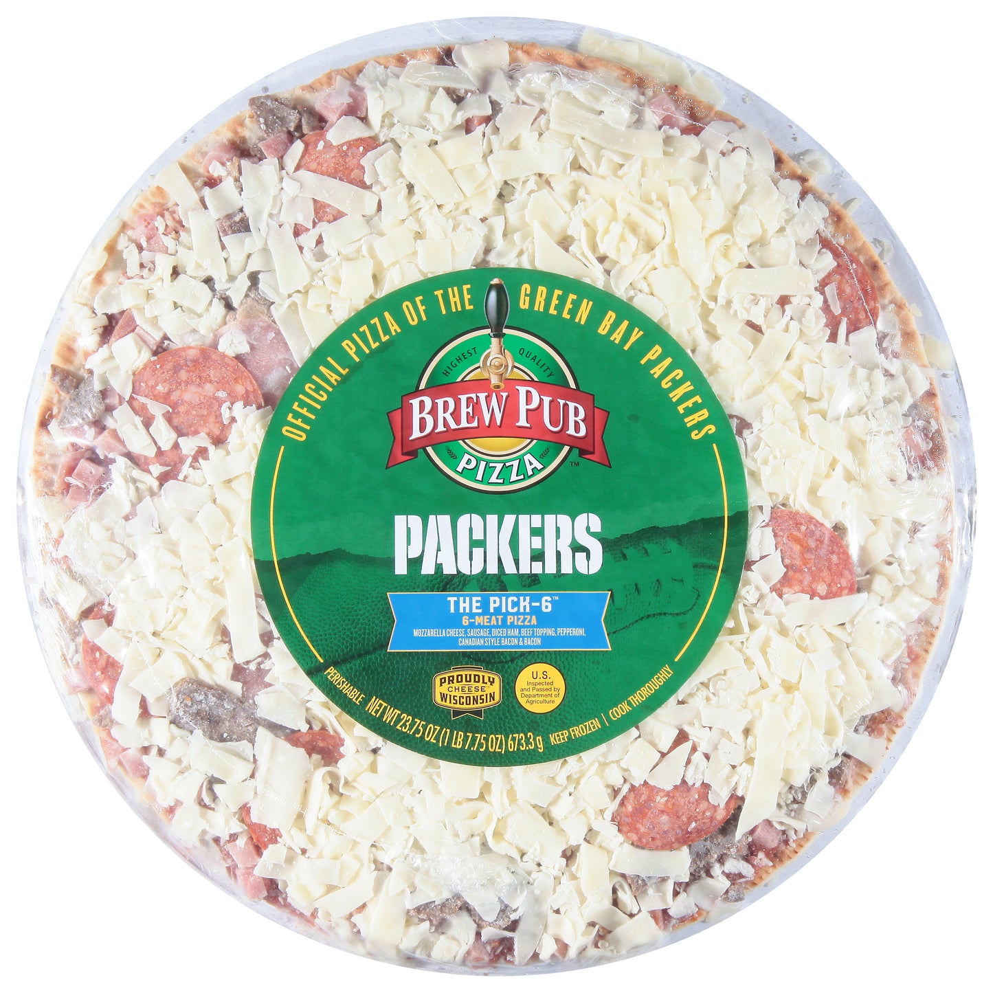 Brew Pub Pizza Packers The Pick-6 Pizza 23.75 oz