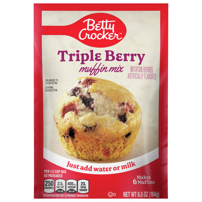 Betty Crocker Triple Berry Muffin Mix, 6.5 oz.