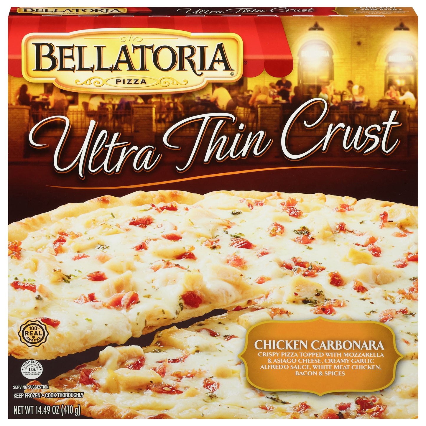 Bellatoria Ultra Thin Crust Chicken Carbonara Pizza 14.49 oz