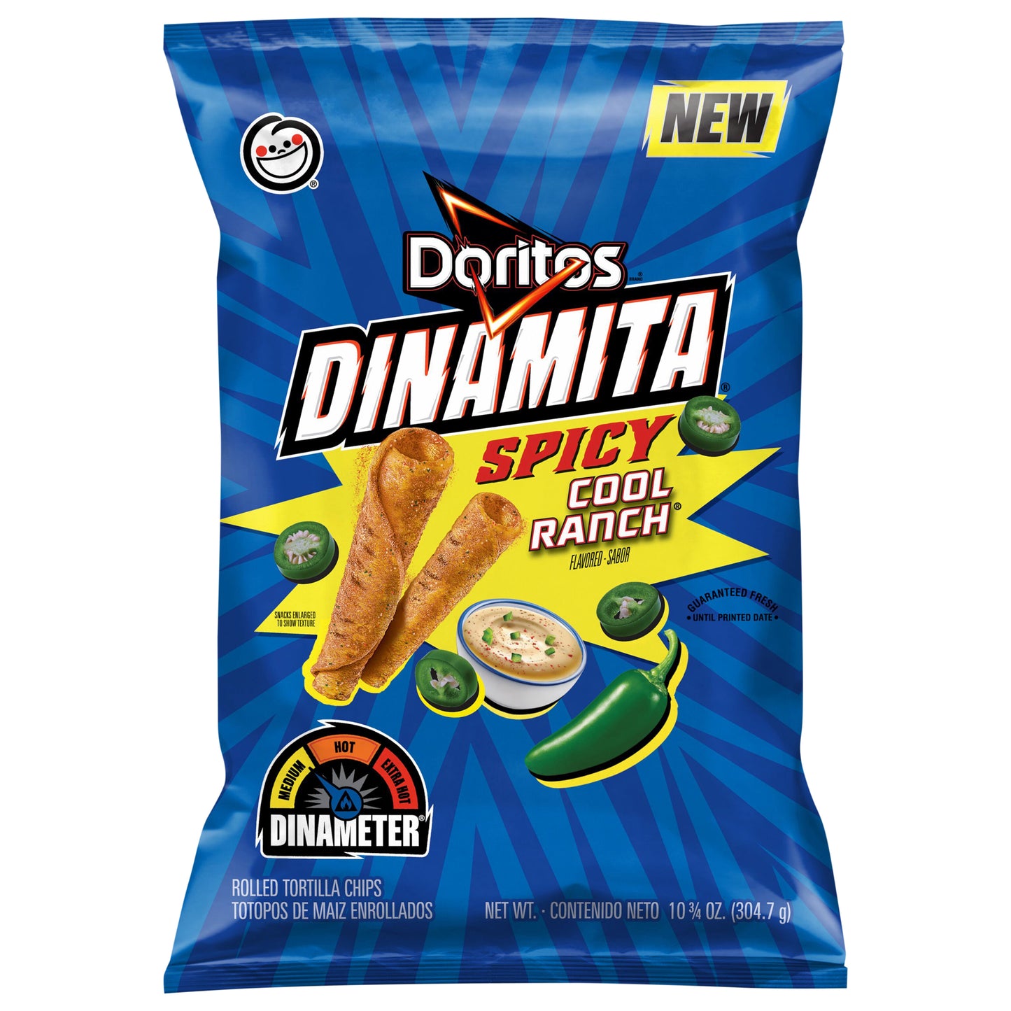 Doritos Dinamita Tortilla Chips Spicy Cool Ranch Flavored, 10 3/4 Oz