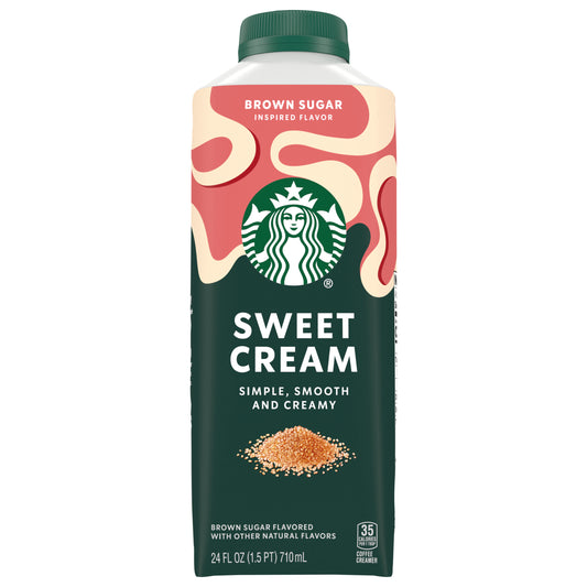 Starbucks Brown Sugar Flavored Sweet Cream Creamer, Perfect for Cold Brew & Iced Coffee