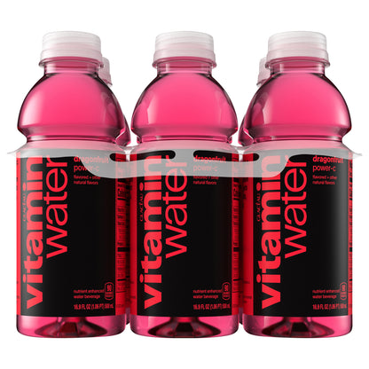 vitaminwater power-c electrolyte enhanced water w/ vitamins, dragonfruit drinks, 16.9 fl oz, 6 Pack