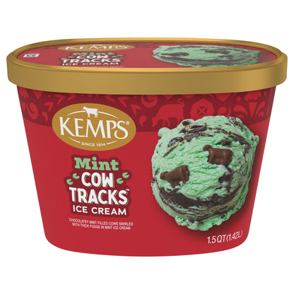 Kemps Mint Cow Tracks Ice Cream 1.5 Quart
