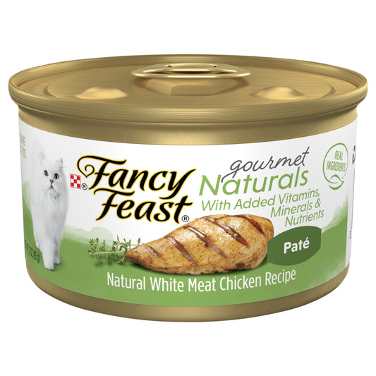 Purina Fancy Feast Wet Cat Food Pate Gourmet Naturals White Meat Chicken Recipe - 3 oz. Can
