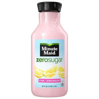 Minute Maid Zero Sugar Pink Lemonade Bottle, 52 fl oz