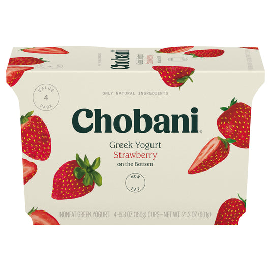 Chobani Nonfat Greek Strawberry on the Bottom Yogurt Value Pack 4 - 5.3 oz Cups