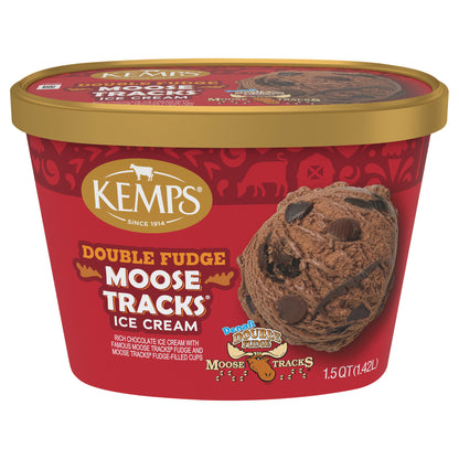 Kemps Double Fudge Moose Tracks Ice Cream 1.5 Quart