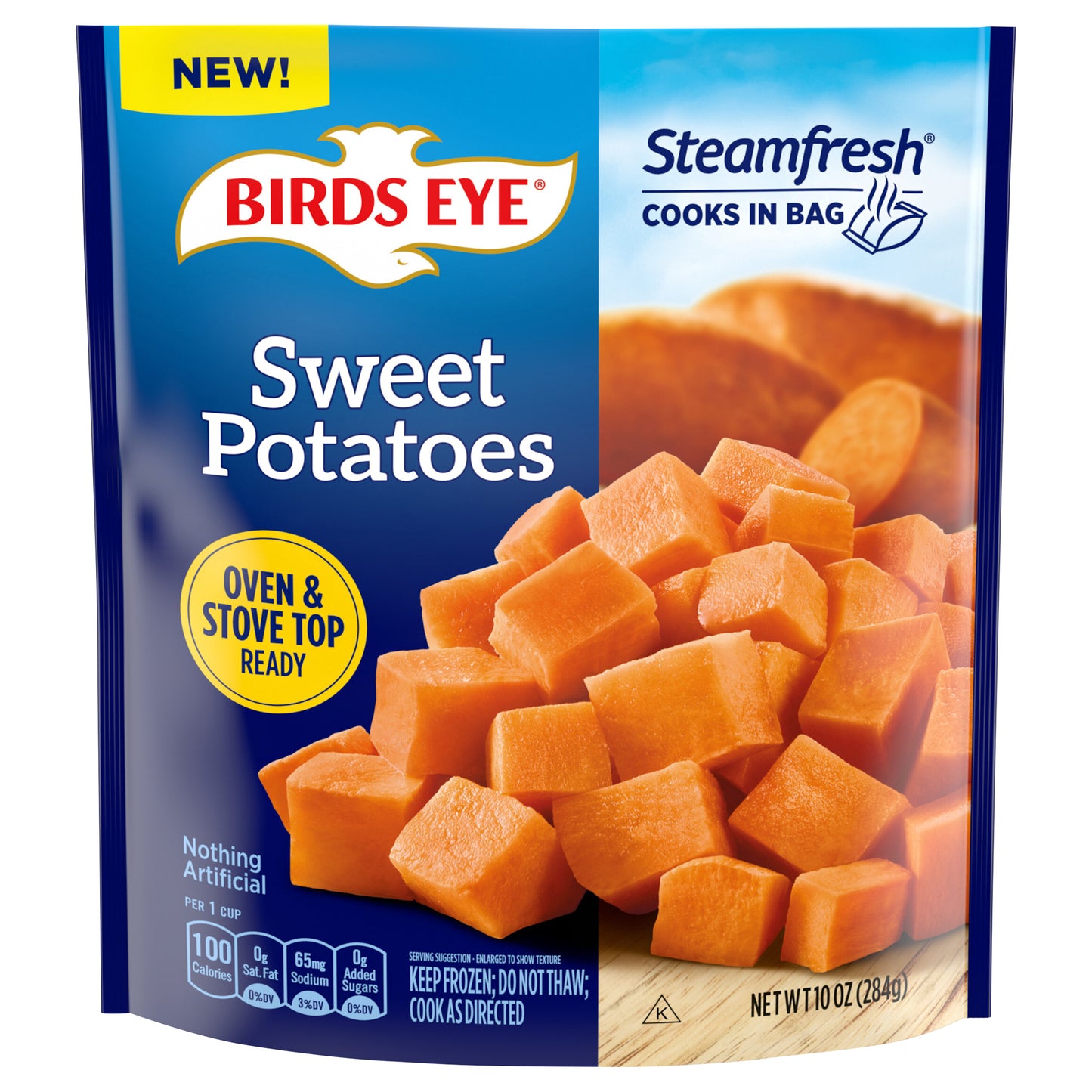 Birds Eye Steamfresh Diced Sweet Potatoes, Frozen Sweet Potatoes, 10 oz.