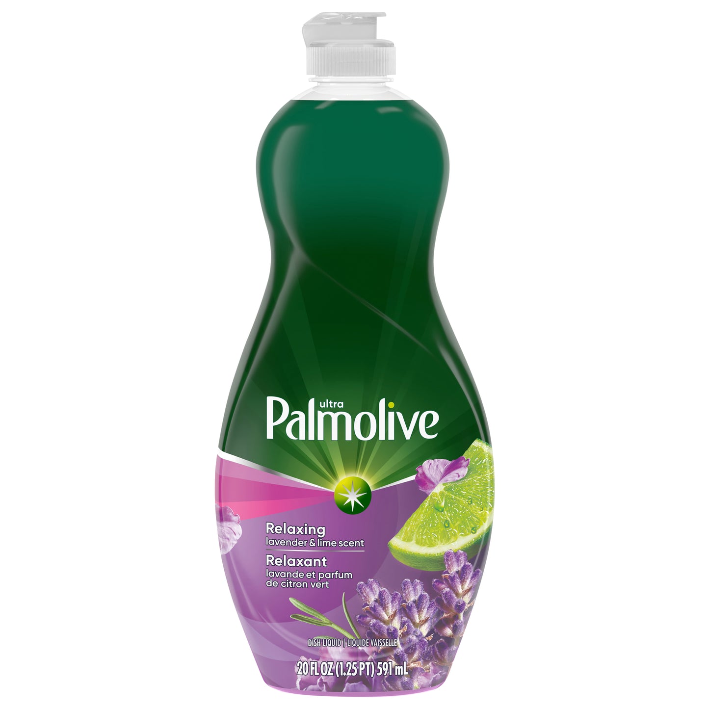 Palmolive Ultra Strength Liquid Dish Soap, Improved Formula, Tough on Grease, Odor-Fighting Technology, Lavender & Lime Scent, 20 fl Oz.