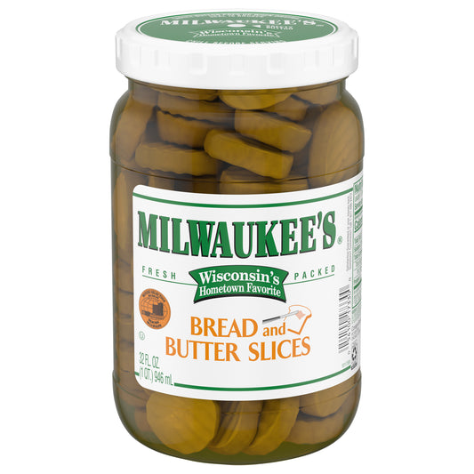 Milwaukee's Pickles, Bread and Butter Slices, 32 oz.