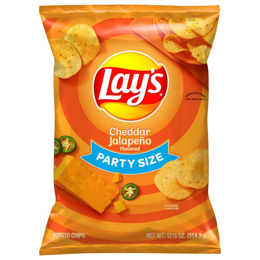 Lay's Potato Chips Cheddar Jalapeno Flavored 12 1/2 Oz