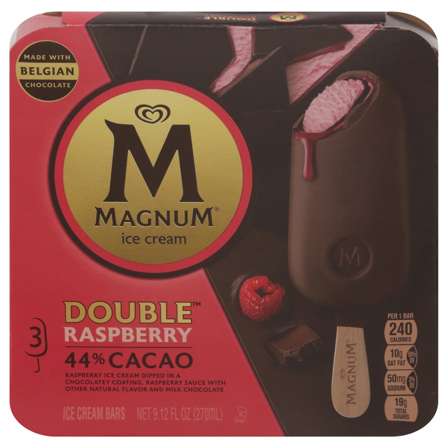 Magnum Double Raspberry Ice Cream Bars 3 ea
