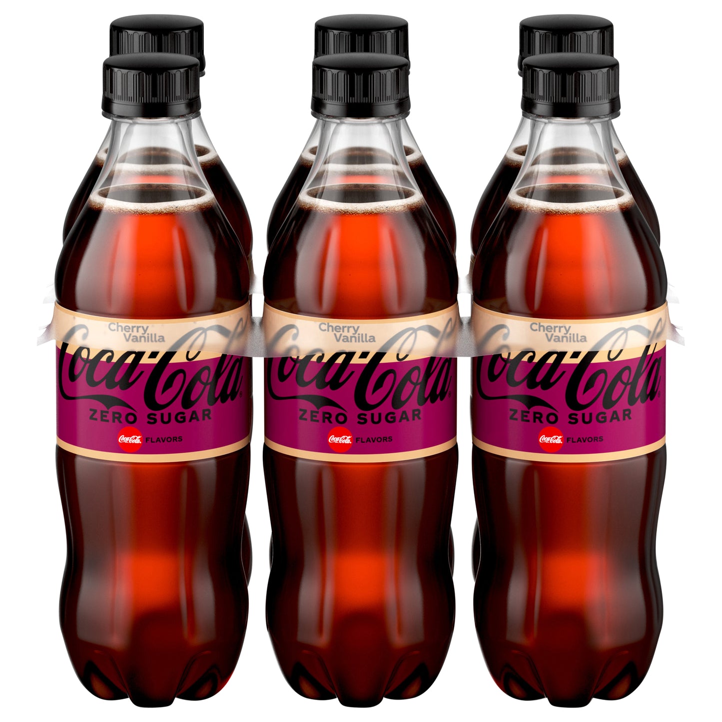 Coca-Cola Cherry Vanilla Zero Sugar Bottles, 16.9 fl oz, 6 Pack