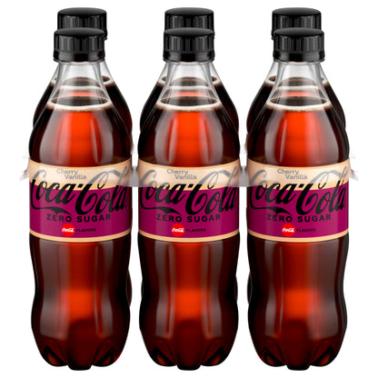 Coca-Cola Cherry Vanilla Zero Sugar Bottles, 16.9 fl oz, 6 Pack