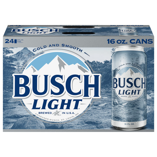 Busch Light Cold and Smooth Beer 24 - 16 fl oz Cans