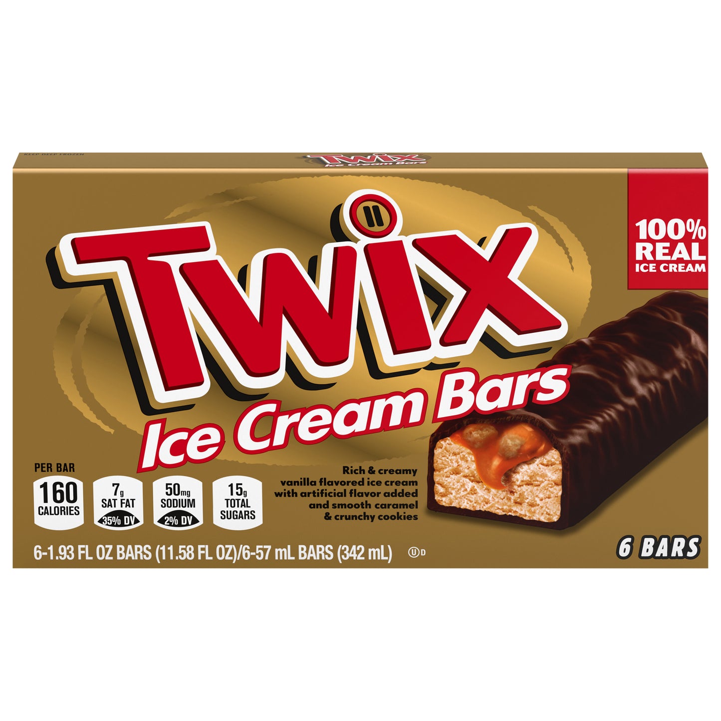 TWIX Vanilla Ice Cream Bars, 6-Count Box