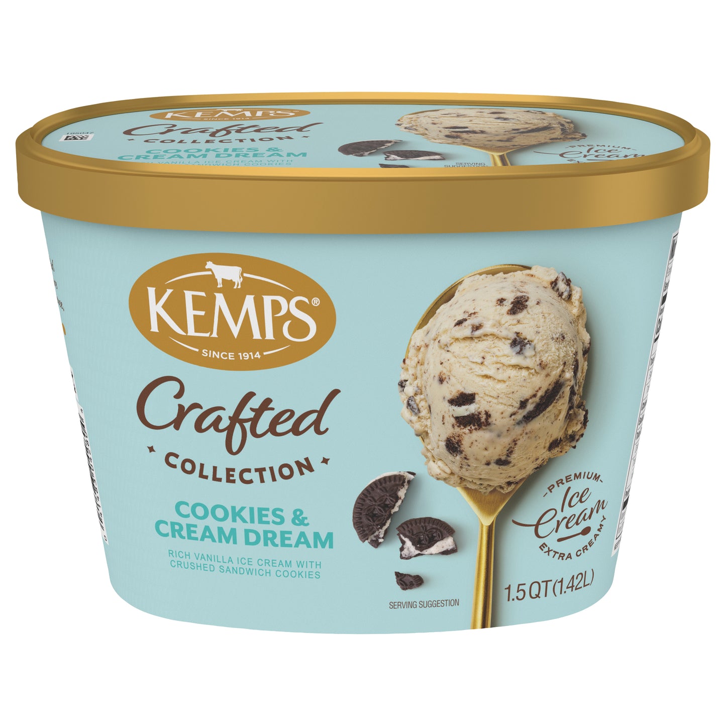 Kemps Crafted Collection Cookies & Cream Dream Ice Cream 1.5 Quart