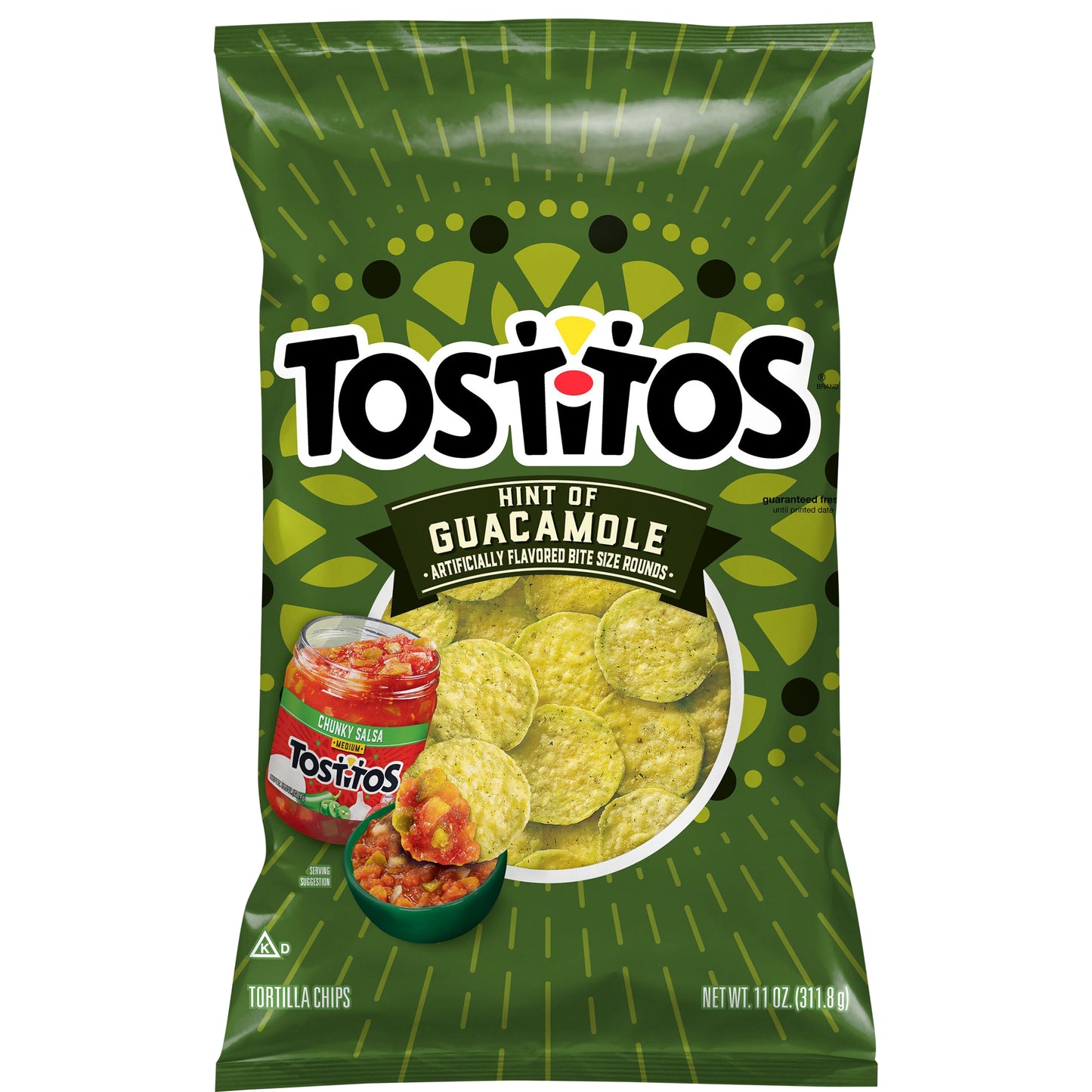 Tostitos Tortilla Chips Hint of Guacamole Artificially Flavored 11 Oz
