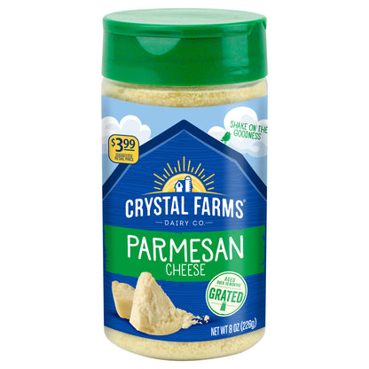 Crystal Farms Grated Parmesan Cheese, 8 oz